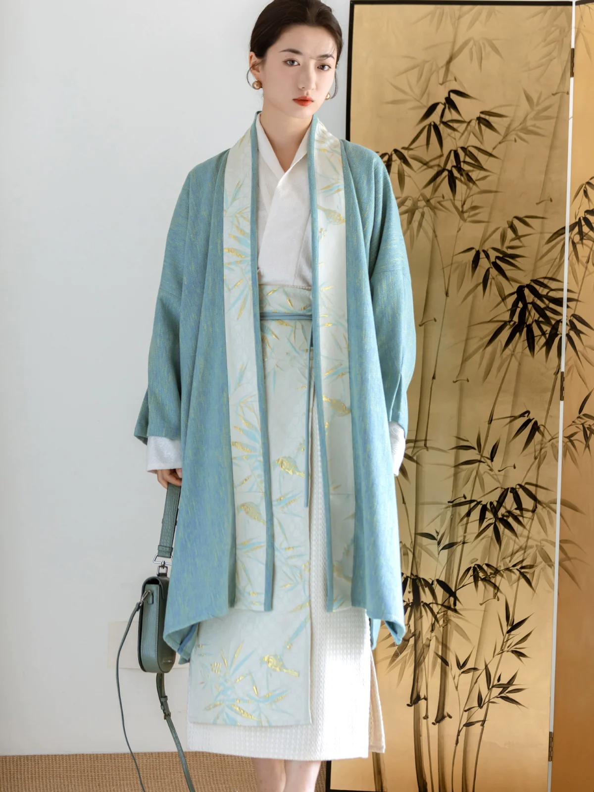 Azure 天蓝 Modernized Song Dynasty Beizi Lianpianqun Ruqun Set - Image 10