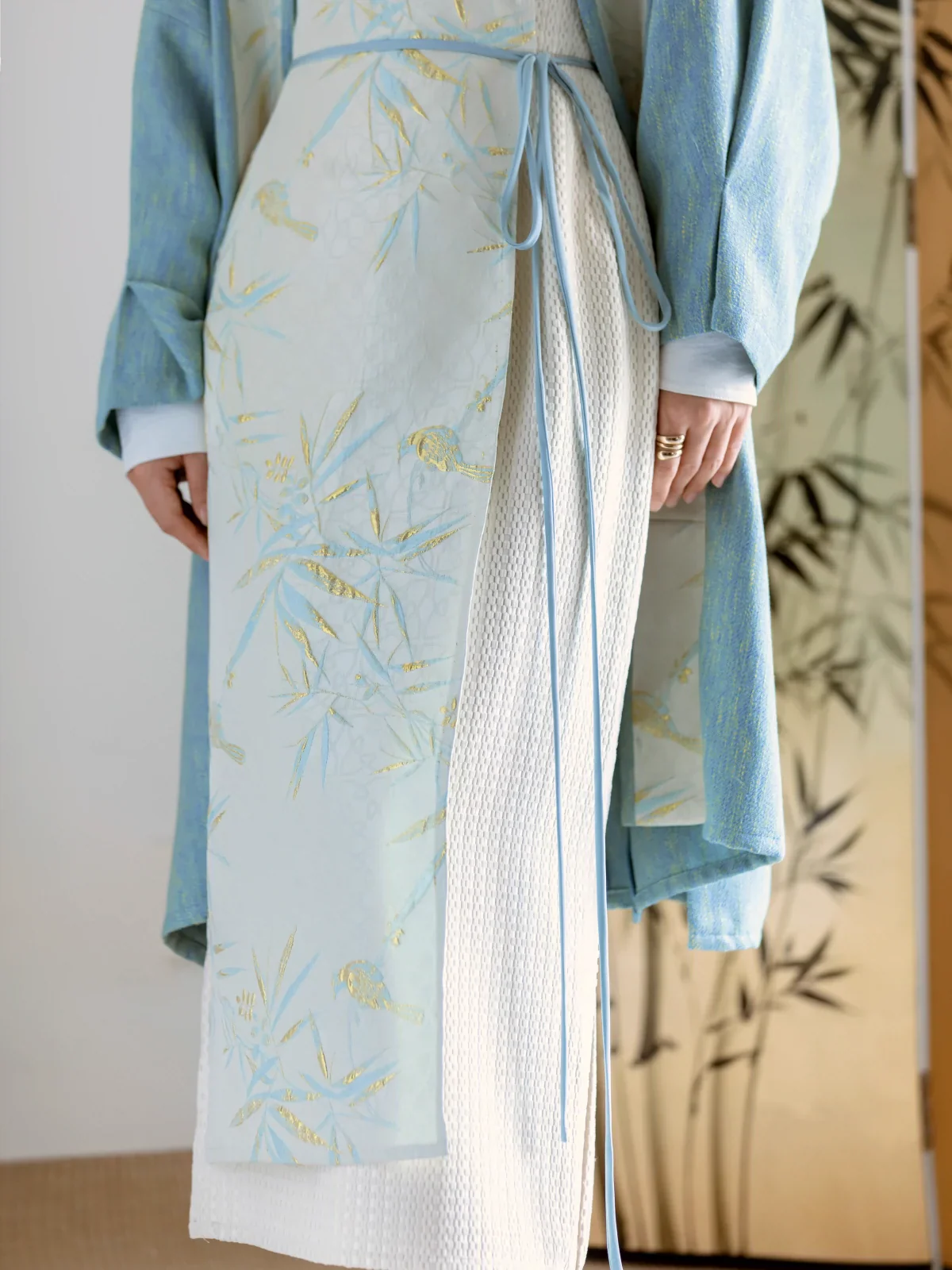 Azure 天蓝 Modernized Song Dynasty Beizi Lianpianqun Ruqun Set - Image 8