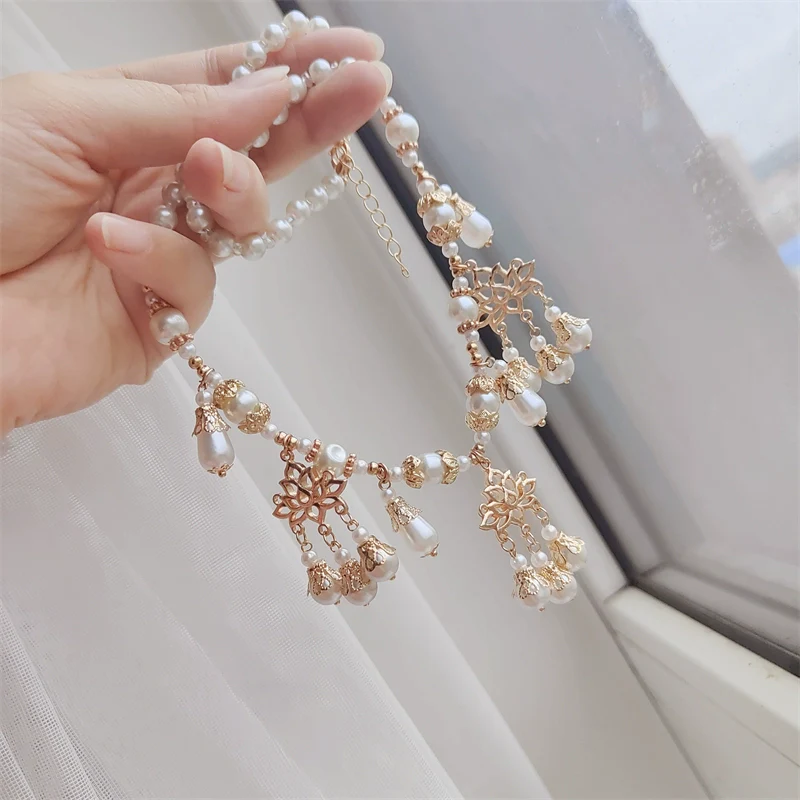Bai Lianhua 白莲花 White Lotus Tang Dynasty Pearl Necklace - Image 3