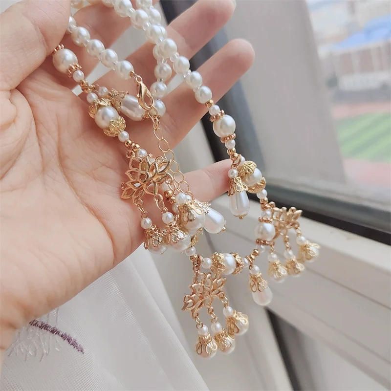 Bai Lianhua 白莲花 White Lotus Tang Dynasty Pearl Necklace - Image 4