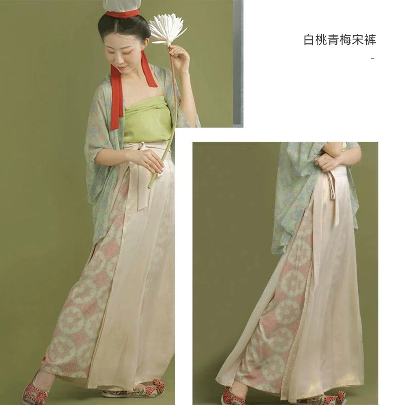 Bai Tao 白桃 White Peach Song Dynasty Banbi & Song Trousers Set - Image 8