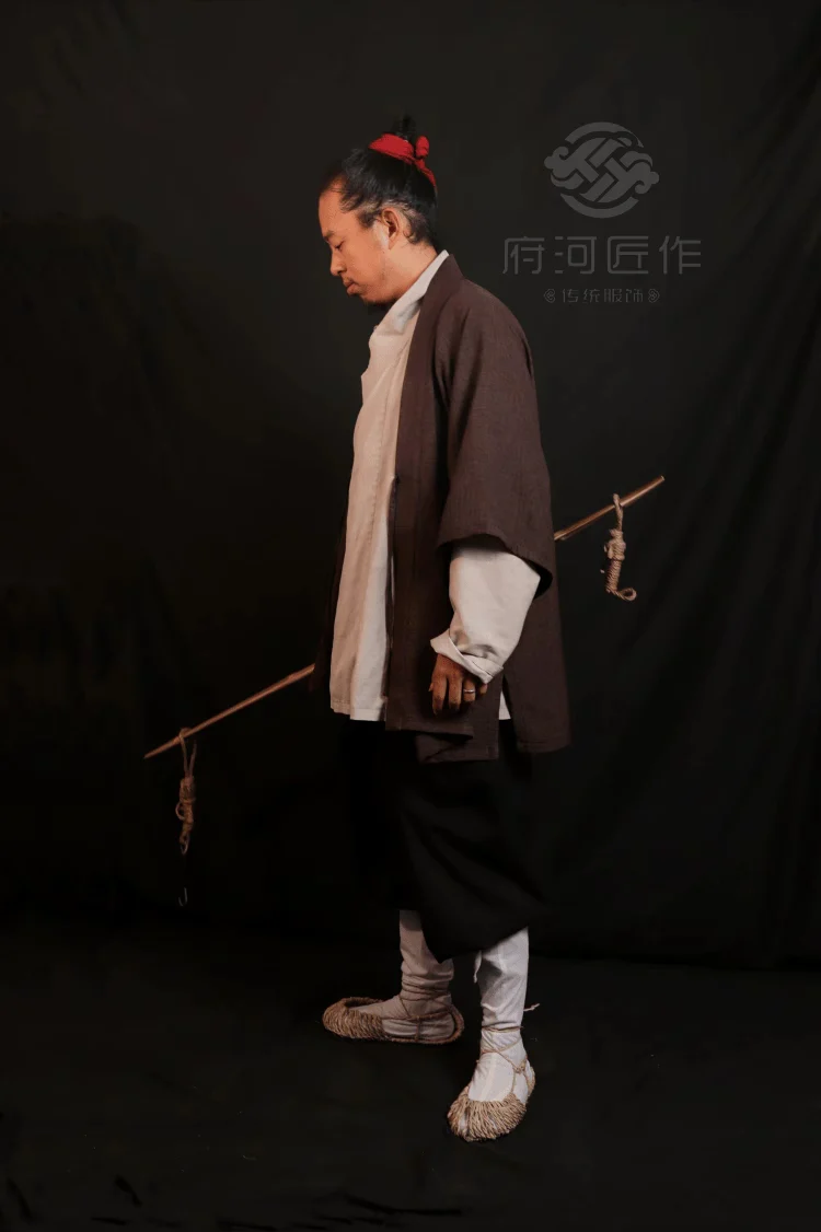 Bai Xing 百姓 Common People Song Ming Laborer's Cross Collar & Trousers Summer Set - Image 6