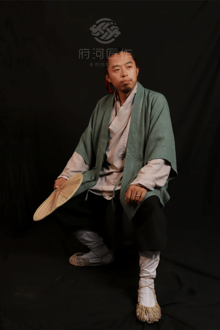 Bai Xing 百姓 Common People Song Ming Laborer's Cross Collar & Trousers Summer Set - Image 7