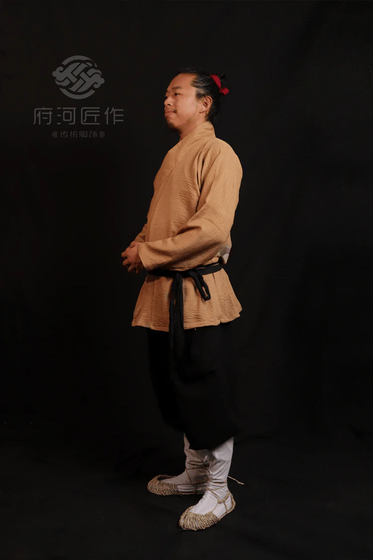 Bai Xing 百姓 Common People Song Ming Laborer's Cross Collar & Trousers Summer Set - Image 8