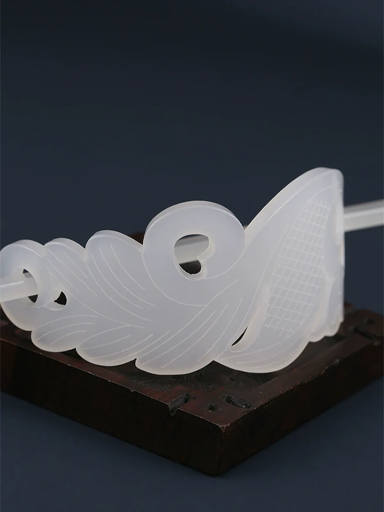 Bai Yu 白玉 White Jade Imitation Han Dynasty Unisex Crown & Hairstick Set - Image 2