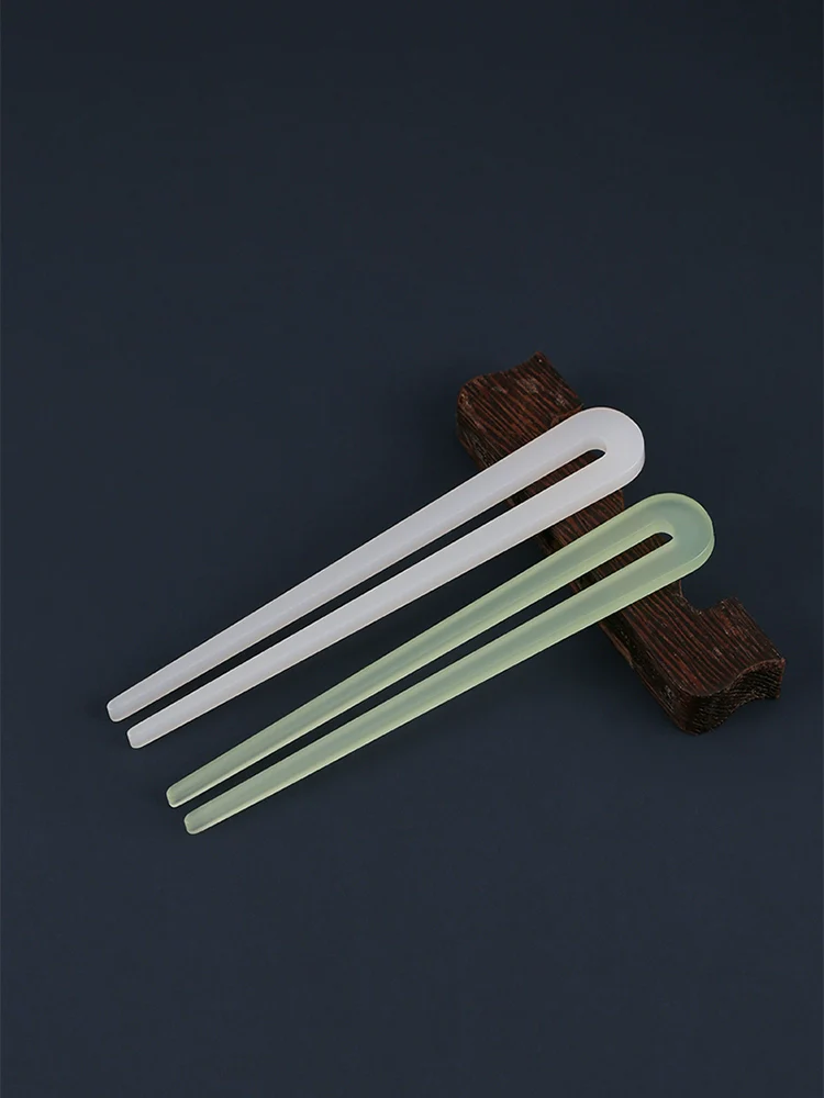 Bai Yu 白玉 White Jade Imitation Han Dynasty Unisex Crown & Hairstick Set - Image 3