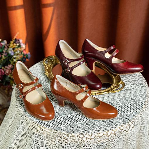 Bailandi 白兰地 Brandy 1930s Double Strap Genuine Leather Mary Janes - Image 11