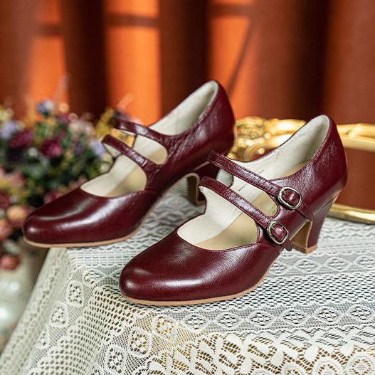 Bailandi 白兰地 Brandy 1930s Double Strap Genuine Leather Mary Janes - Image 9