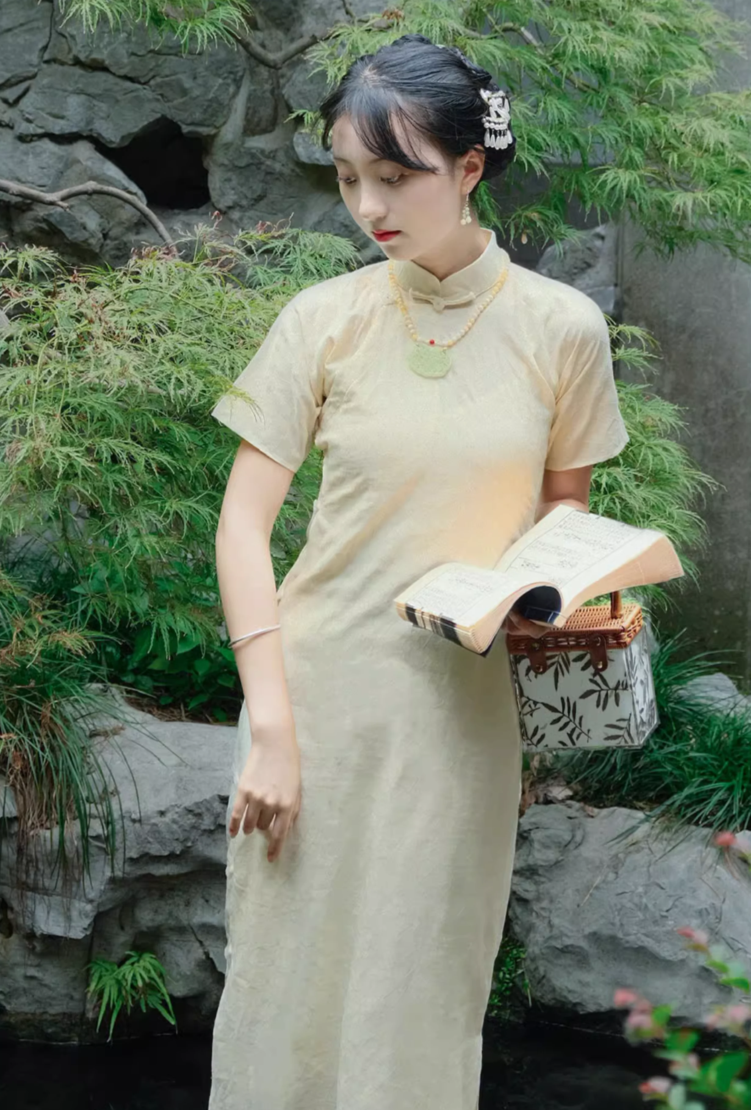 Bao Bing 刨冰 Shaved Ice 1930s Pure Cotton Summer Pastel Qipao - Image 4