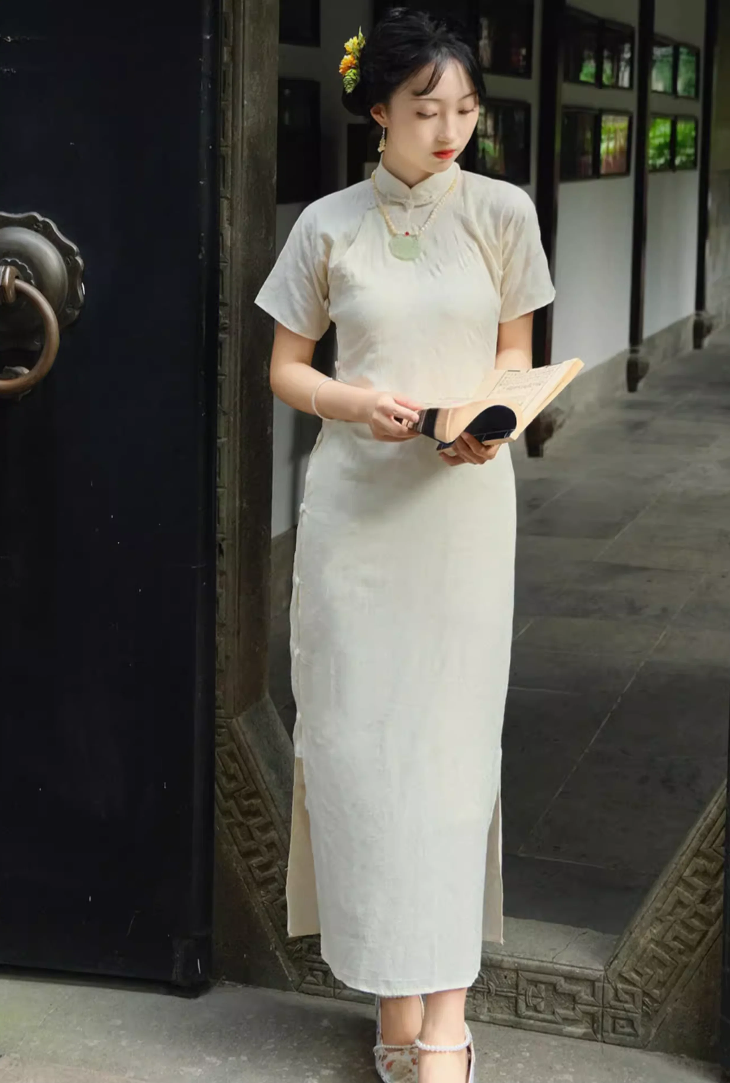 Bao Bing 刨冰 Shaved Ice 1930s Pure Cotton Summer Pastel Qipao - Image 5