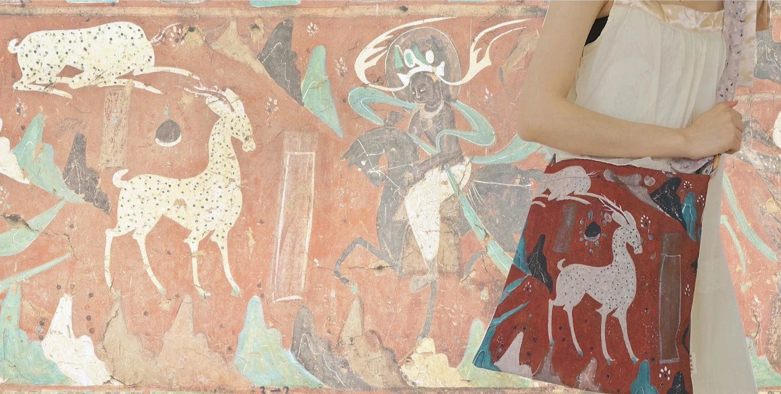 Bi Hua 壁画 Dunhuang Mural Tote Bag - Image 10