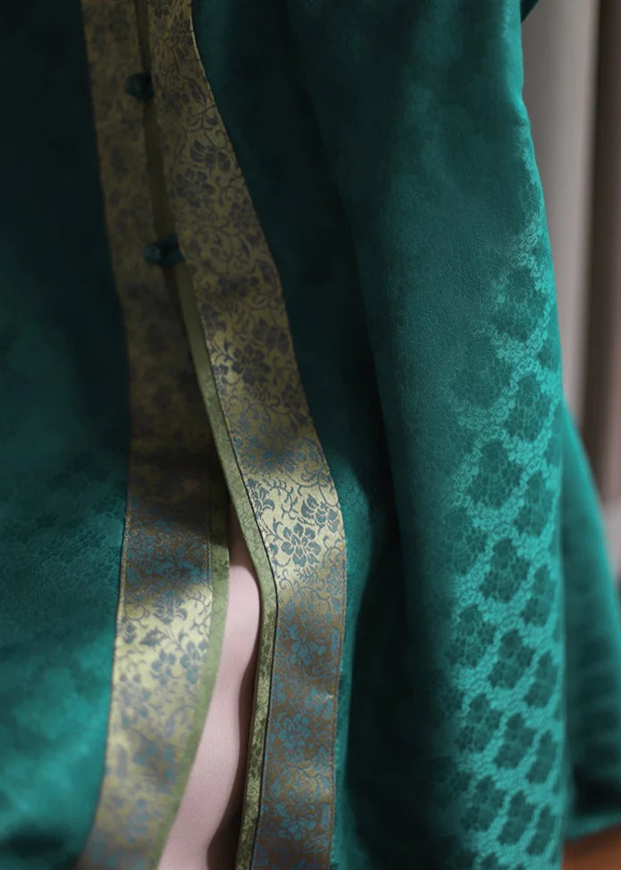 Bi Tao 碧桃 Turquoise Peach Ming Dynasty Yuanling Duijin Changshan Round Collar Long Shirt - Image 7