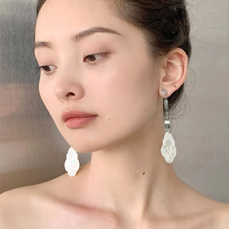 Birds Upon a Branch 枝上啼鸟 New Chinese Style Natural Shell Earrings - Image 6