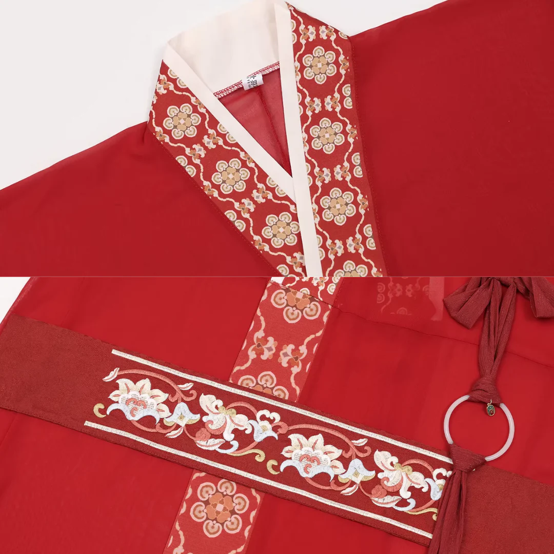 Bu Nian 不念 Letting Go Modernized Warring States Period Embroidered Zhiju Straight Hem Robe Full Set - Image 13