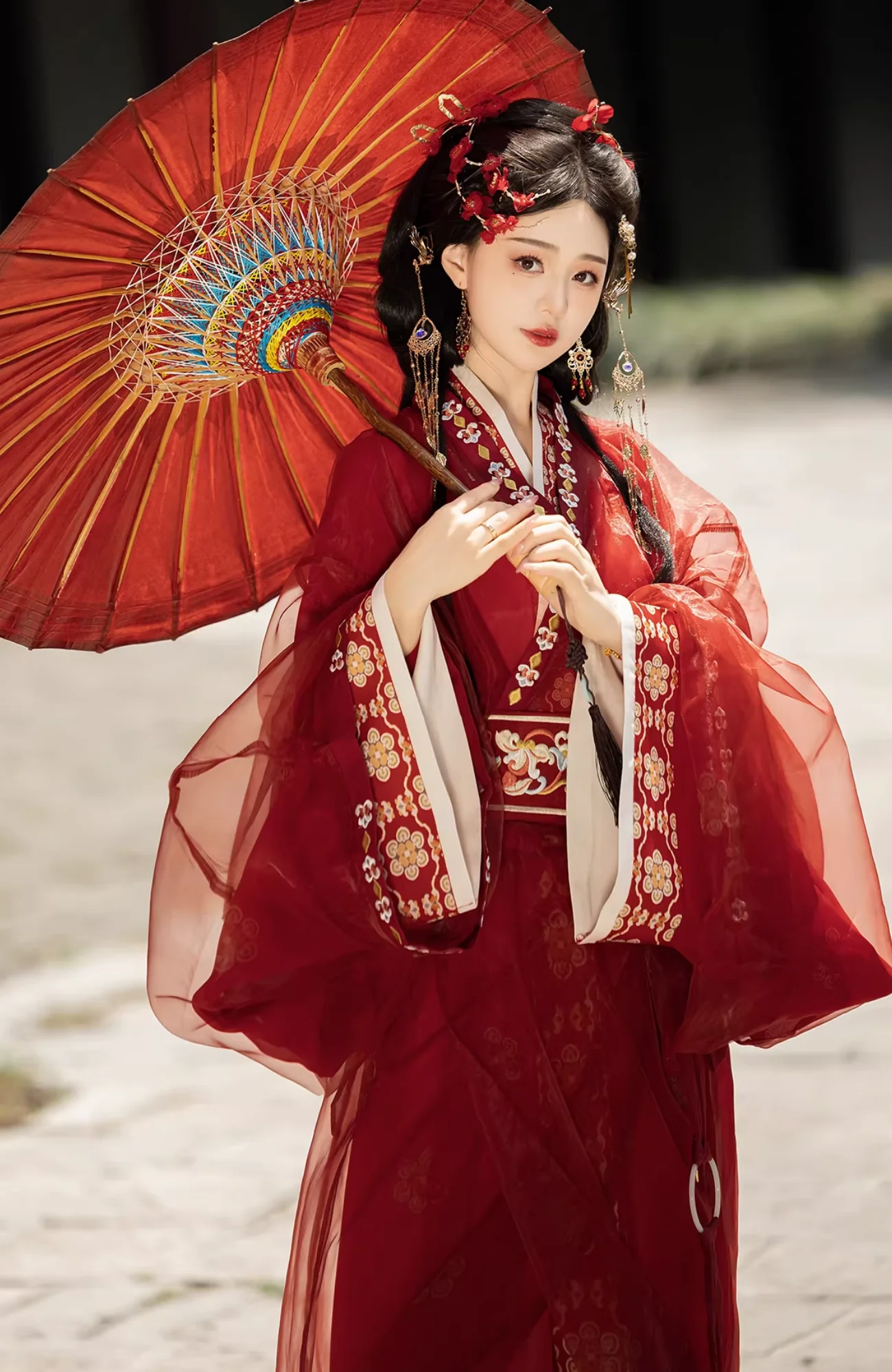 Bu Nian 不念 Letting Go Modernized Warring States Period Embroidered Zhiju Straight Hem Robe Full Set - Image 3