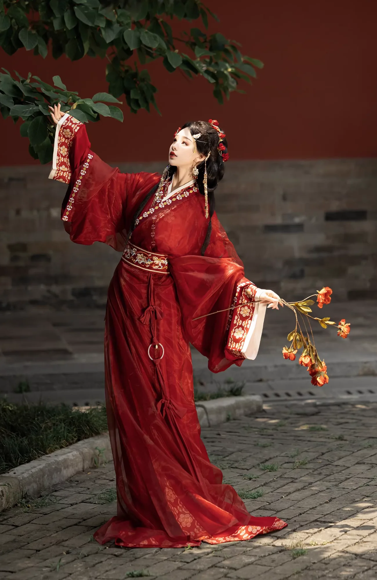 Bu Nian 不念 Letting Go Modernized Warring States Period Embroidered Zhiju Straight Hem Robe Full Set - Image 4