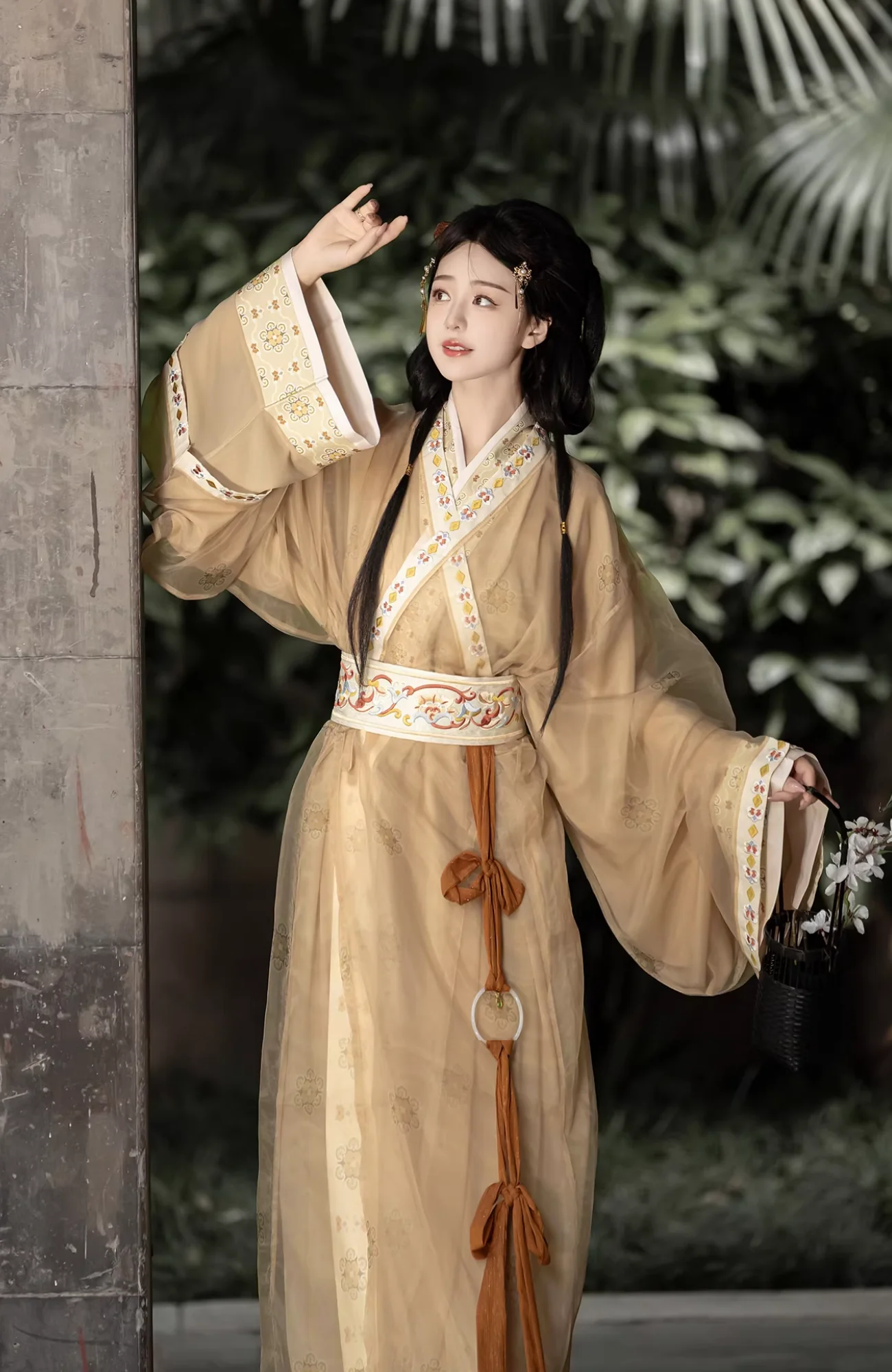 Bu Nian 不念 Letting Go Modernized Warring States Period Embroidered Zhiju Straight Hem Robe Full Set - Image 7