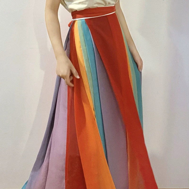 Cai Hong 彩虹 Rainbow Song Ming Chiffon Mamian Skirt - Image 4