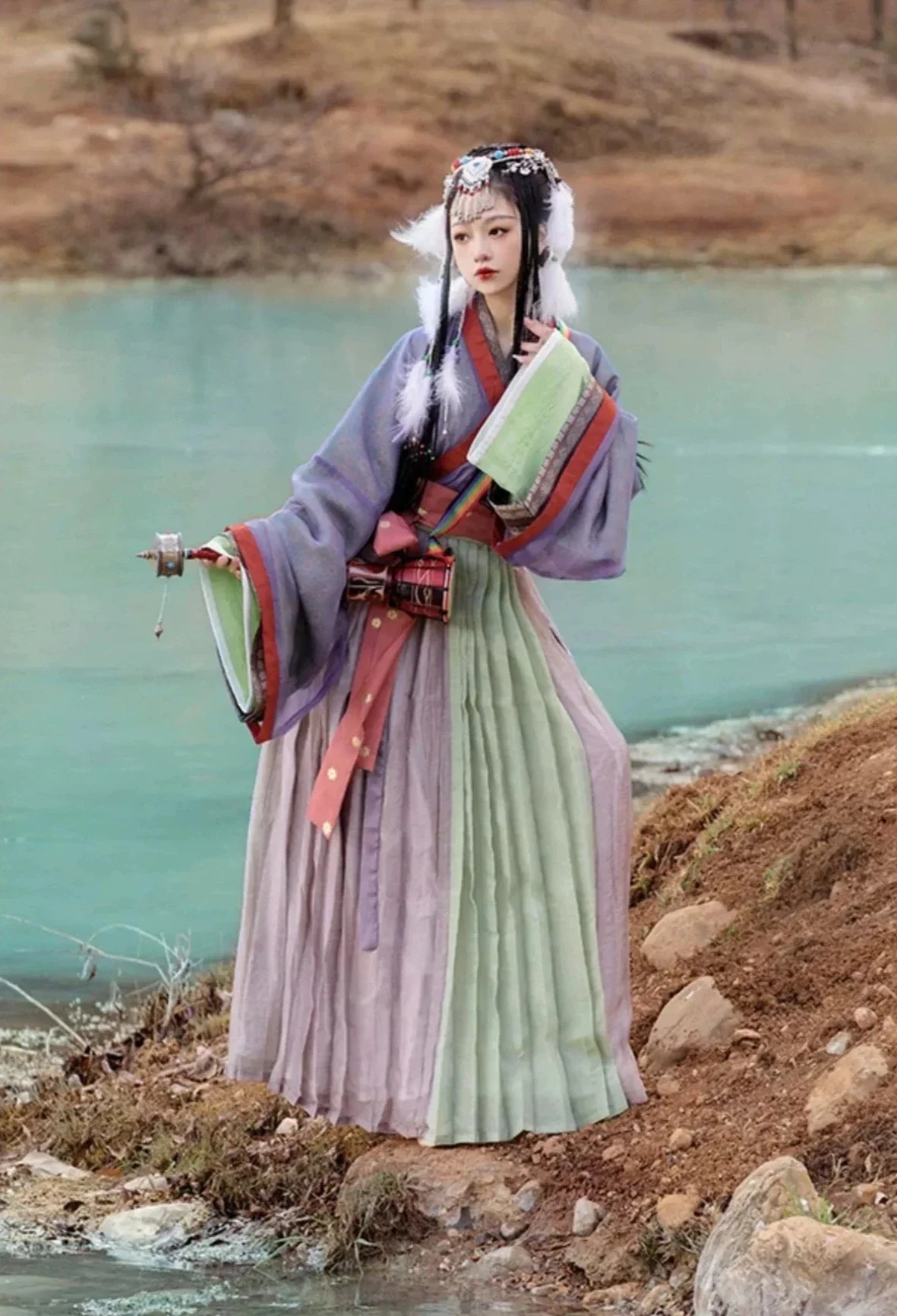 Cai Ju 采菊 Picking Chrysanthemums Jin Dynasty Unisex Ruqun Set - Image 2