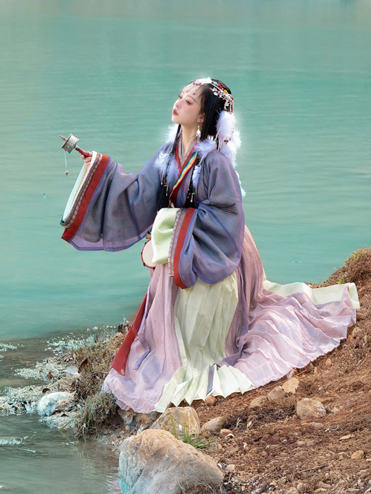 Cai Ju 采菊 Picking Chrysanthemums Jin Dynasty Unisex Ruqun Set - Image 3