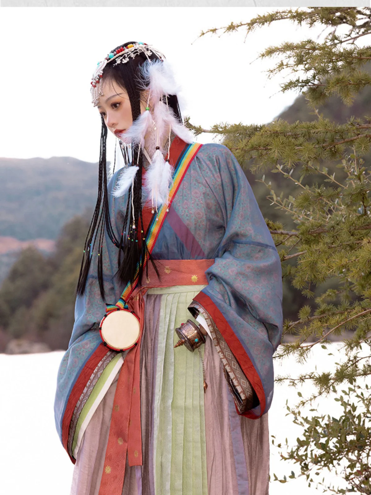 Cai Ju 采菊 Picking Chrysanthemums Jin Dynasty Unisex Ruqun Set - Image 6