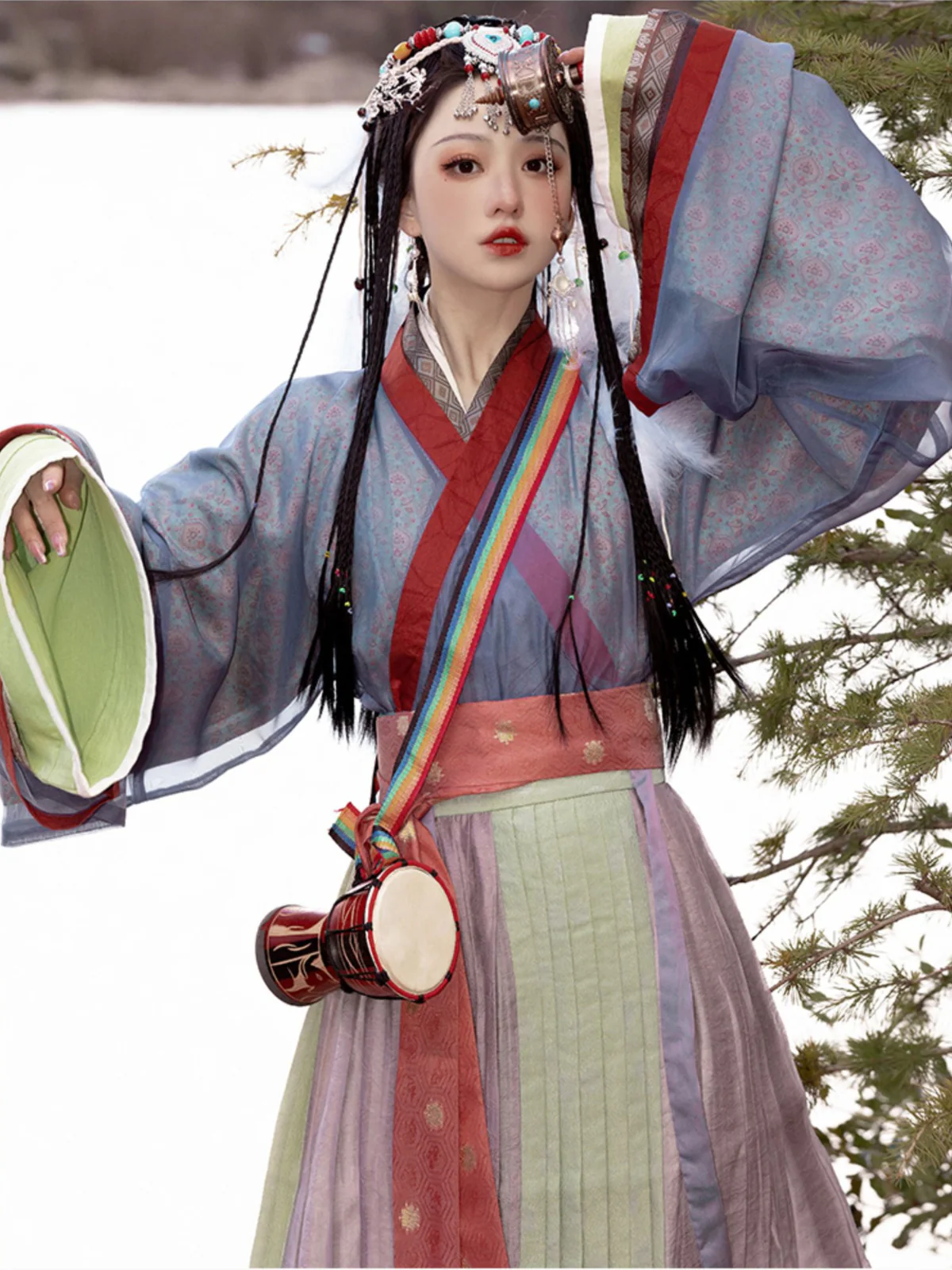Cai Ju 采菊 Picking Chrysanthemums Jin Dynasty Unisex Ruqun Set - Image 7