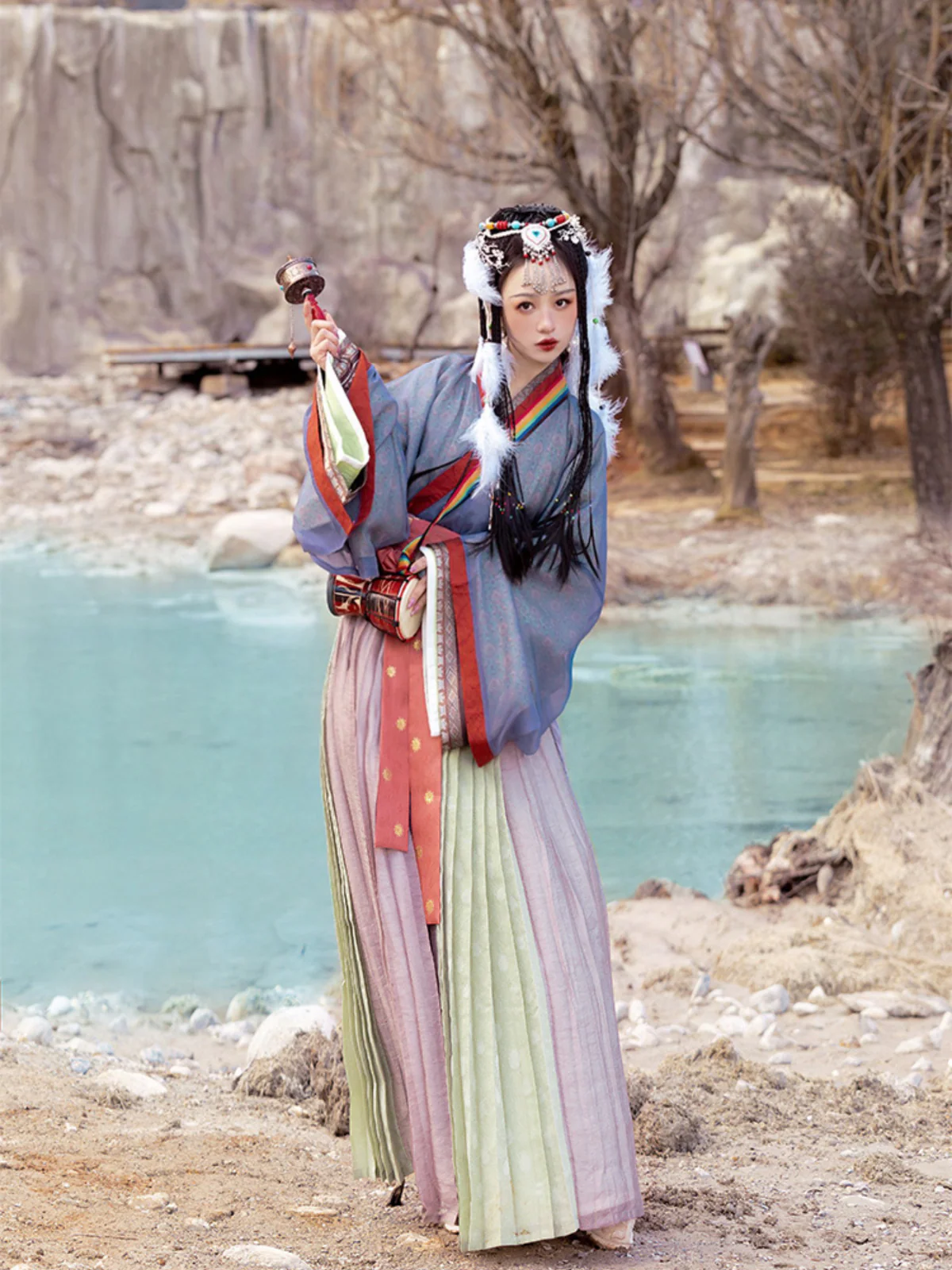 Cai Ju 采菊 Picking Chrysanthemums Jin Dynasty Unisex Ruqun Set - Image 8