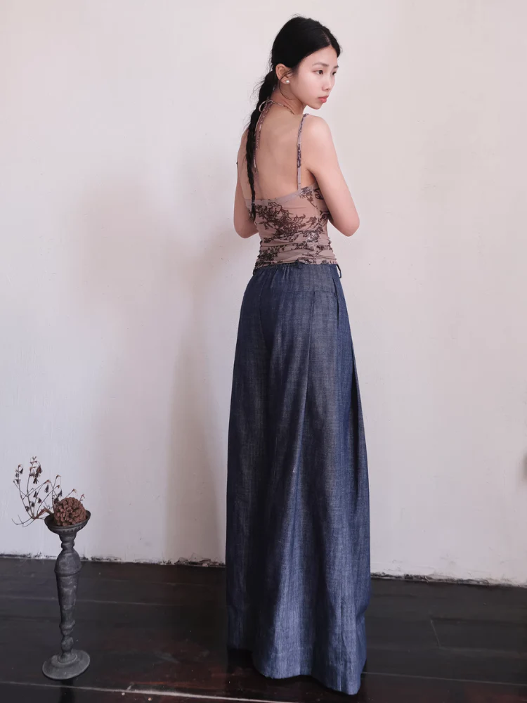 Cai Xing 裁行 Tailored Moves New Chinese Style Cotton Linen Extra Wide Leg Jeans - Image 10