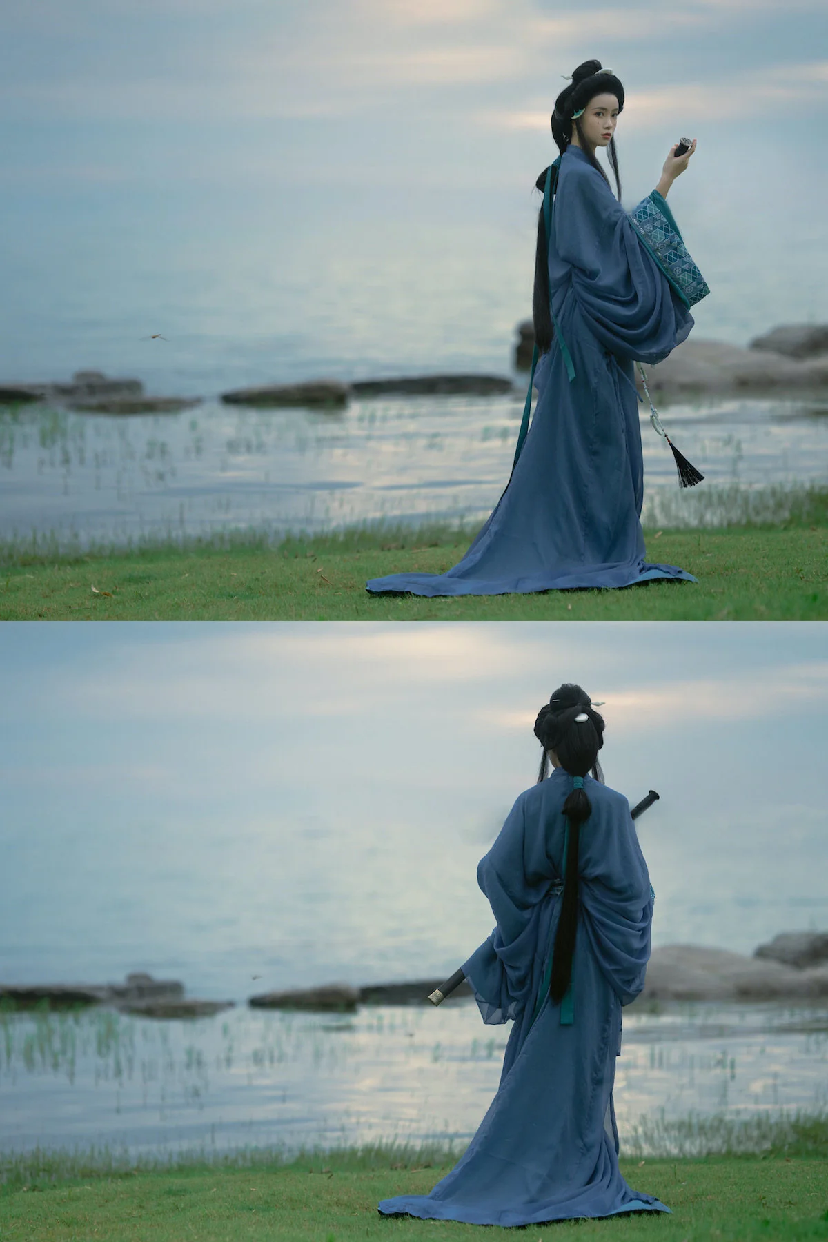 Cang Lang 沧浪 Vast Waves Modernized Warring States Zhiju Straight Hem Robe Set - Image 11