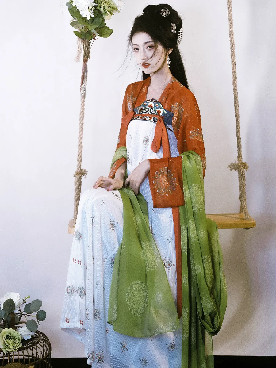 Cehai 策海 Tang Dynasty Embroidered Hezi Restoration Qixiong Ruqun Set - Image 5