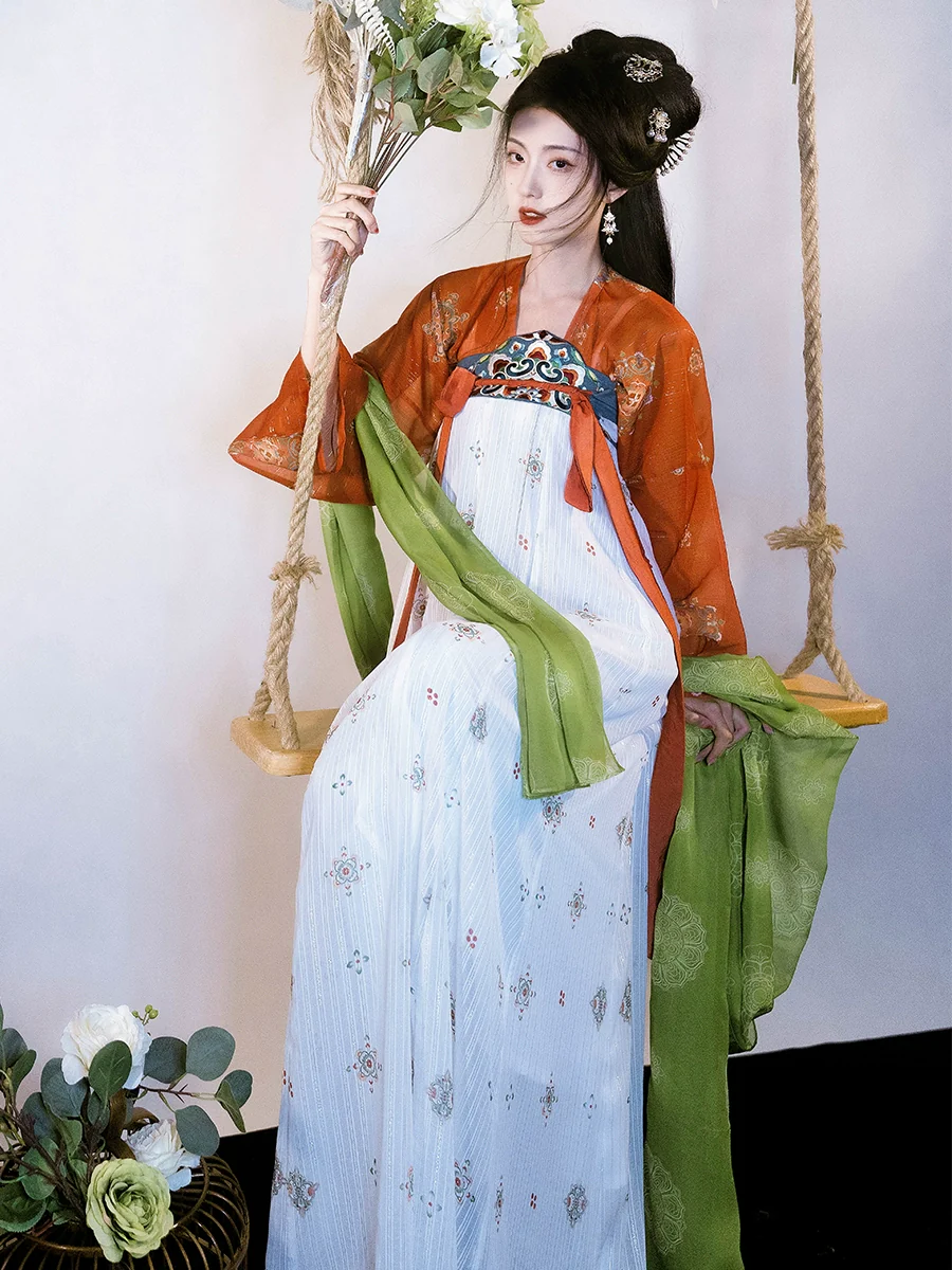 Cehai 策海 Tang Dynasty Embroidered Hezi Restoration Qixiong Ruqun Set - Image 6