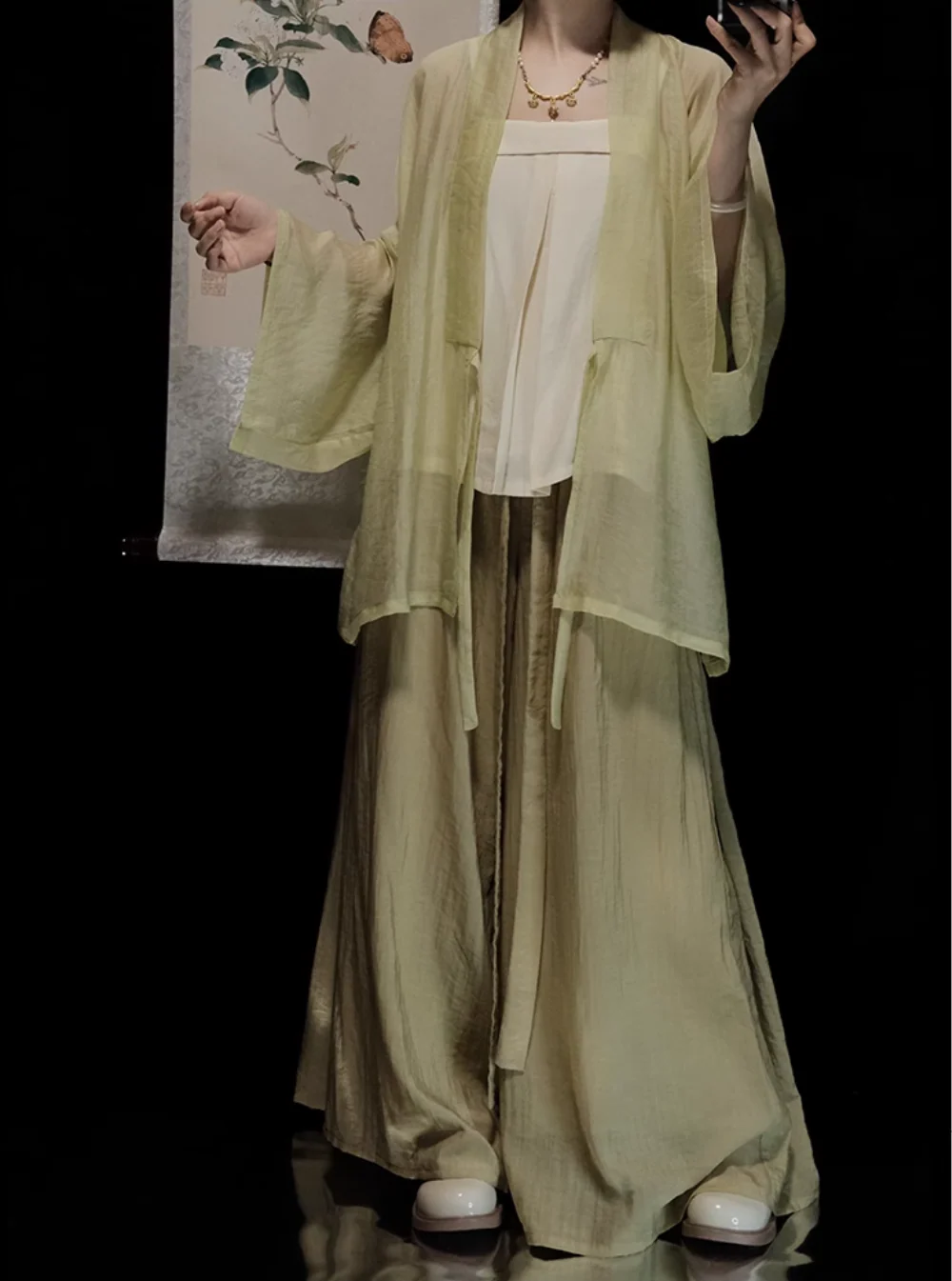 Cha Dao 茶道 Tea Ceremony Modernized Song Dynasty Helingshan Top & Songku Pants Set - Image 16
