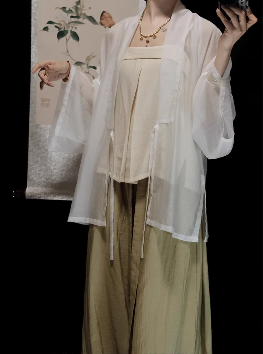 Cha Dao 茶道 Tea Ceremony Modernized Song Dynasty Helingshan Top & Songku Pants Set - Image 17