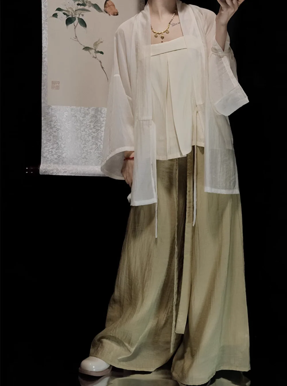 Cha Dao 茶道 Tea Ceremony Modernized Song Dynasty Helingshan Top & Songku Pants Set - Image 19