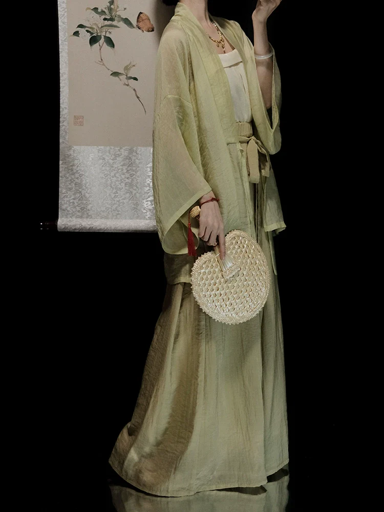 Cha Dao 茶道 Tea Ceremony Modernized Song Dynasty Helingshan Top & Songku Pants Set - Image 2