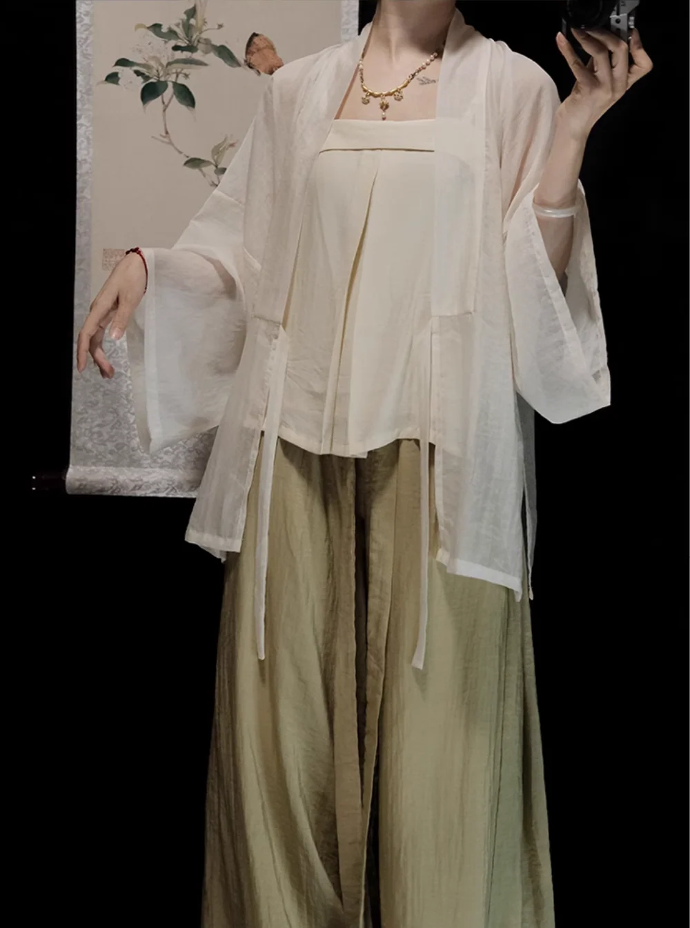 Cha Dao 茶道 Tea Ceremony Modernized Song Dynasty Helingshan Top & Songku Pants Set - Image 20