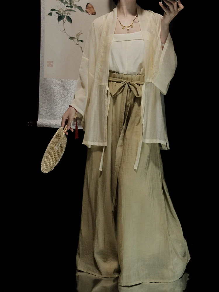 Cha Dao 茶道 Tea Ceremony Modernized Song Dynasty Helingshan Top & Songku Pants Set - Image 5