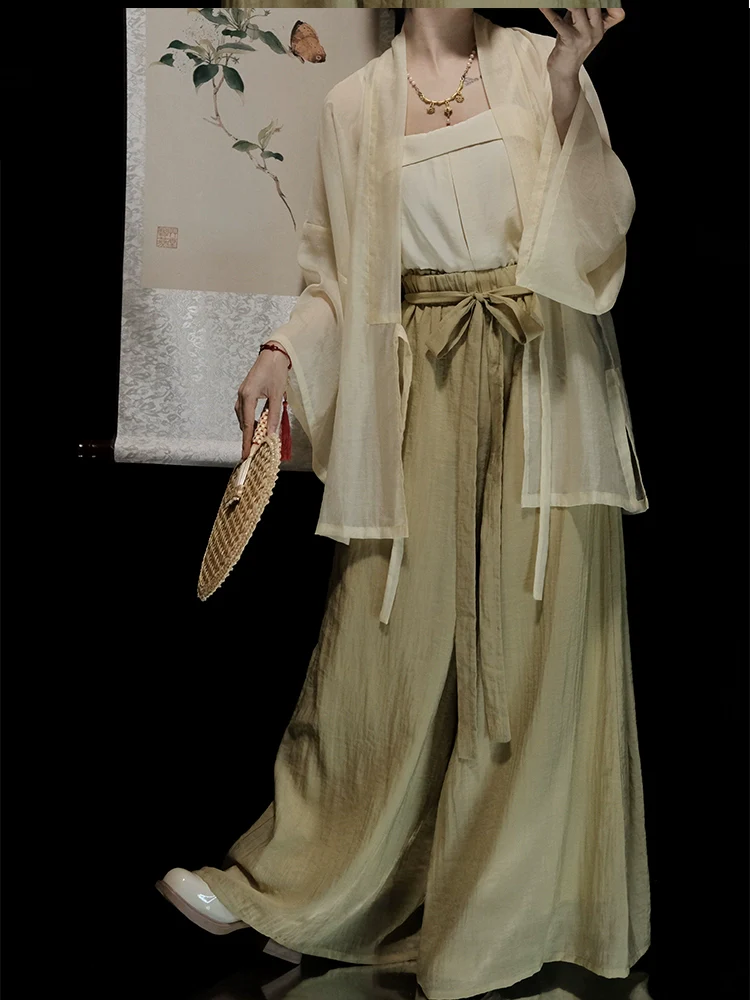 Cha Dao 茶道 Tea Ceremony Modernized Song Dynasty Helingshan Top & Songku Pants Set - Image 6