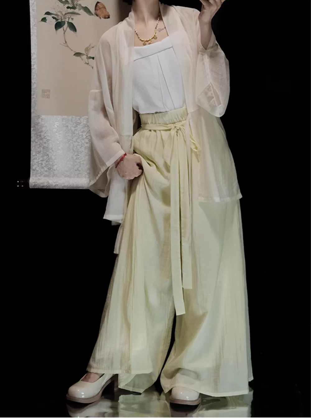 Cha Dao 茶道 Tea Ceremony Modernized Song Dynasty Helingshan Top & Songku Pants Set - Image 9