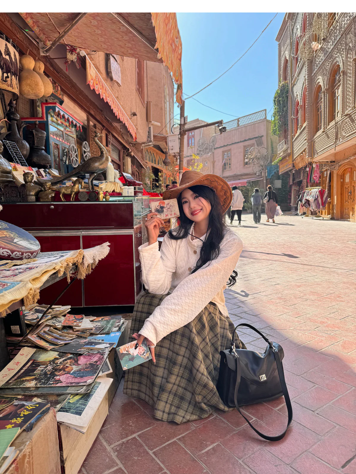 Chang Lü 常绿 Evergreen Modernized Ming Plus Size Wool Round Collar Coat & Plaid Easy Wear Mamian Skirt Set - Image 10
