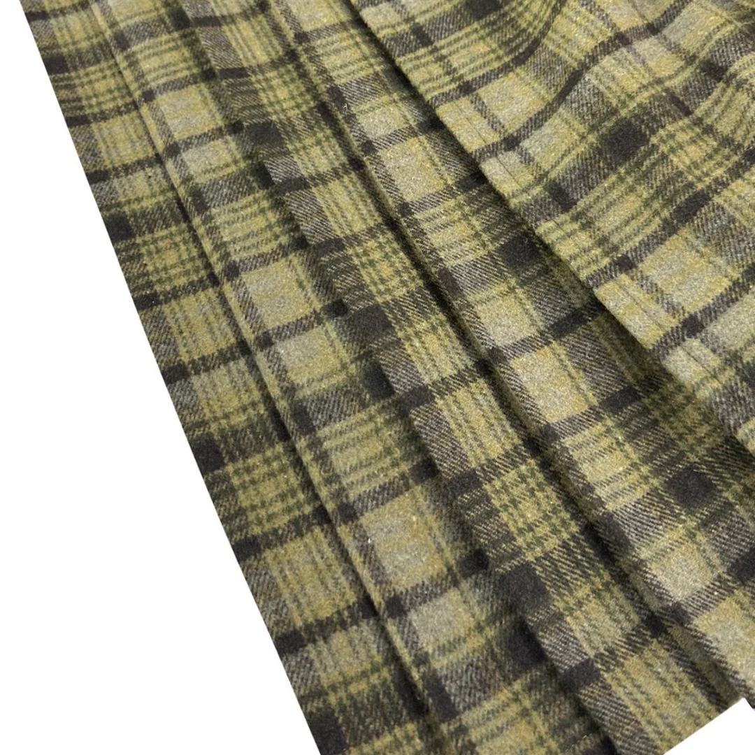 Chang Lü 常绿 Evergreen Modernized Ming Plus Size Wool Round Collar Coat & Plaid Easy Wear Mamian Skirt Set - Image 21