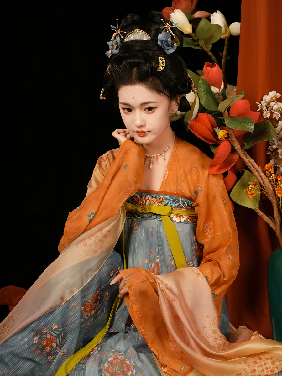 Chang'An 长安 Tang Dynasty Embroidered Hezi Restoration Qixiong Ruqun Set - Image 7
