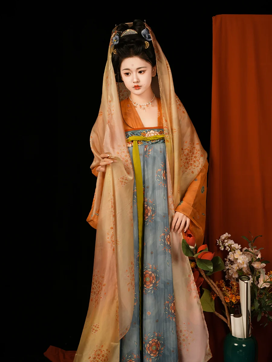 Chang'An 长安 Tang Dynasty Embroidered Hezi Restoration Qixiong Ruqun Set - Image 8