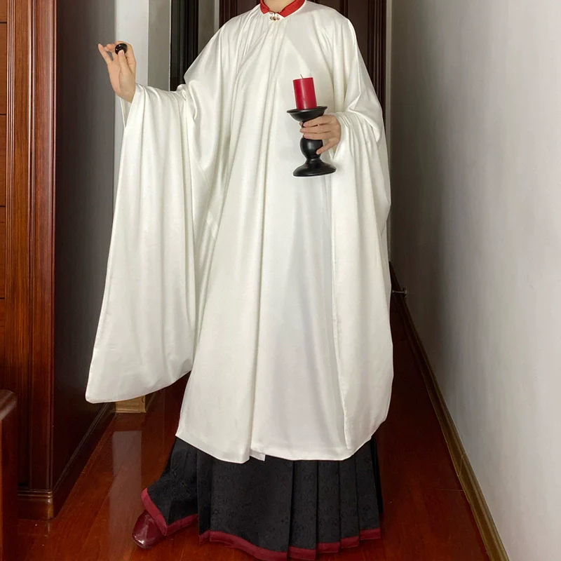 Changshan 长衫 Ming Dynasty Standing Collar Large Sleeve Shirt - Image 3