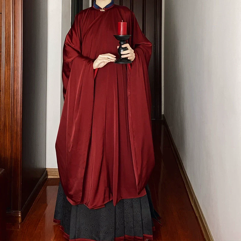 Changshan 长衫 Ming Dynasty Standing Collar Large Sleeve Shirt - Image 4