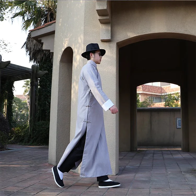 Chen Zhi 陈植 Modernized 1920s Men's Changpao Cotton Linen Pants - Image 7