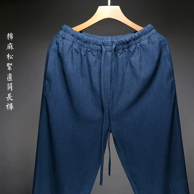 Chen Zhi 陈植 Modernized 1920s Men's Changpao Cotton Linen Pants - Image 9
