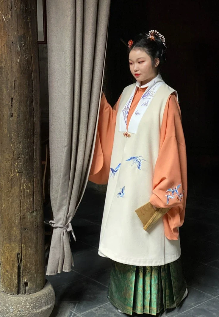 Chengzi 橙子 Late Ming Plus Size Embroidered Bijia Vest - Image 7