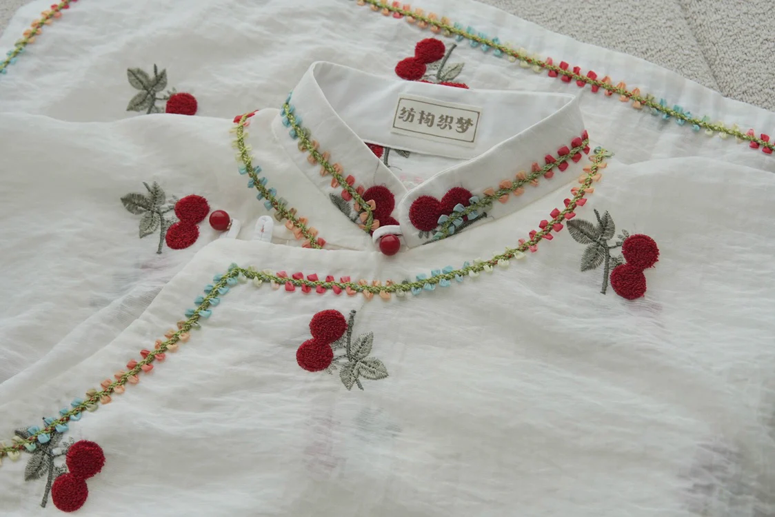 Cherry Skittles 樱桃彩虹糖 Embroidered Vintage Inspired Custom Qipao - Image 12