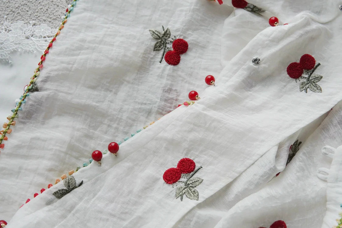 Cherry Skittles 樱桃彩虹糖 Embroidered Vintage Inspired Custom Qipao - Image 13